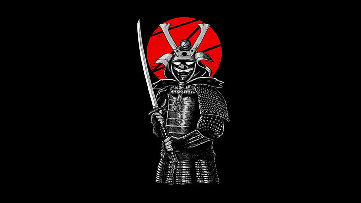 Samurai hält Katana Wallpaper, Stil, Schwert, Krieger, Samurai, HD-Hintergrundbild