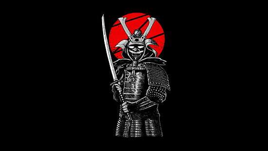 самурай держит катана обои, стиль, меч, воин, самурай, HD обои HD wallpaper