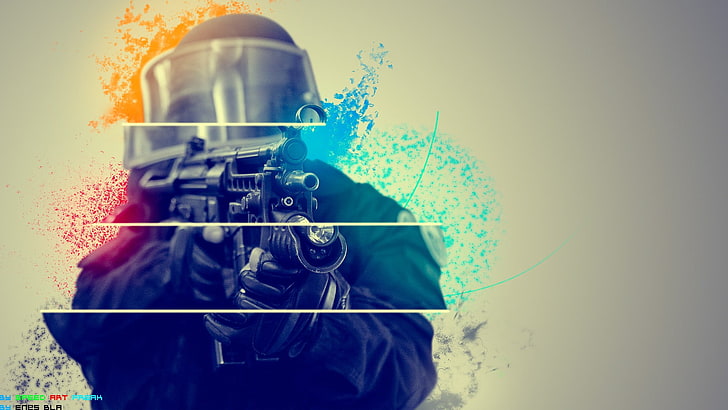 Counter Terrorist Wallpaper, GIGN, Maschinengewehr, verschwommen, Bewegungsunschärfe, HD-Hintergrundbild