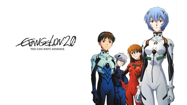 Neon Genesis Evangelion, Ikari Shinji, Ayanami Rei, Asuka Langley Soryu, anime, fondo simple, Nagisa Kaworu, Fondo de pantalla HD