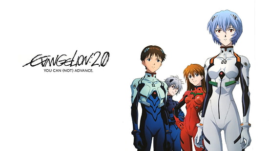 Neon Genesis Evangelion, Ikari Shinji, Ayanami Rei, Asuka Langley Soryu, anime, enkel bakgrund, Nagisa Kaworu, HD tapet HD wallpaper