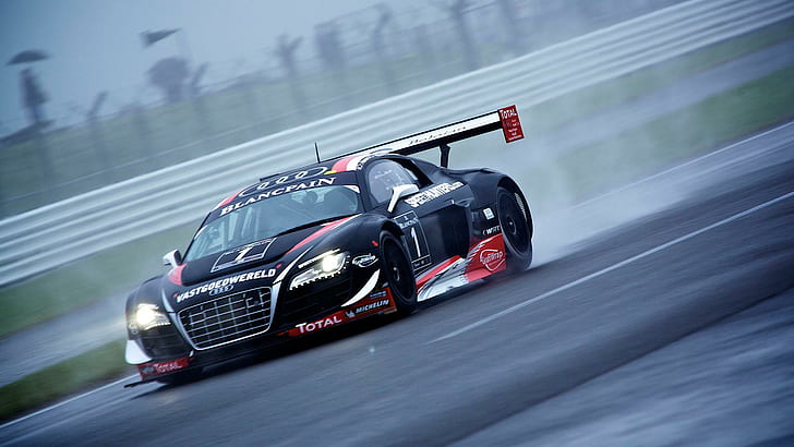 Audi Blancpain Endurance Series, voiture de sport noire, audi, série, blancpain, endurance, voitures, Fond d'écran HD