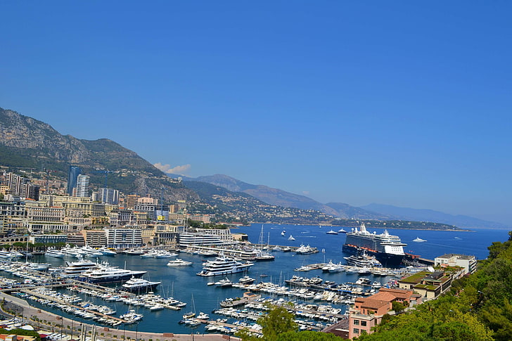 монако франция море средиземноморье вид корабли, HD обои