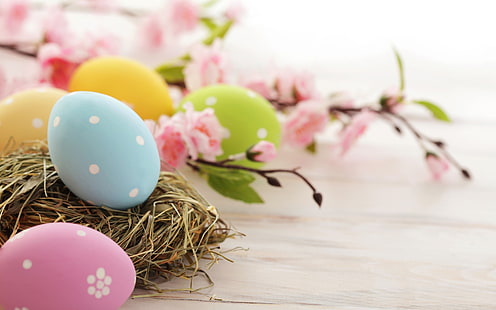 Uova di Pasqua, uova di Pasqua, uova colorate, tempo di Pasqua, Sfondo HD HD wallpaper