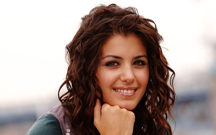 Katie Melua Smile, woman, girl, gorgeous, brunette, HD wallpaper