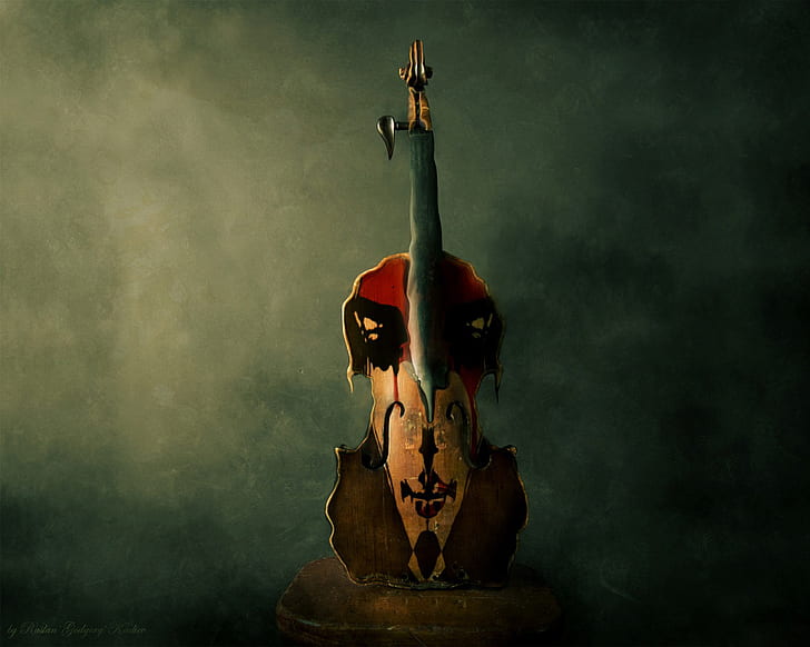 Violin Fiddle Melting HD, music, violin, melting, fiddle, HD wallpaper