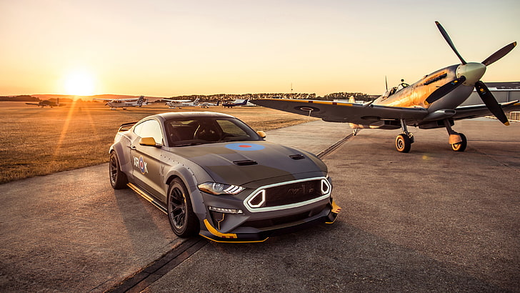 4K, 2018, Sunset, Ford Eagle Squadron Mustang GT, HD wallpaper