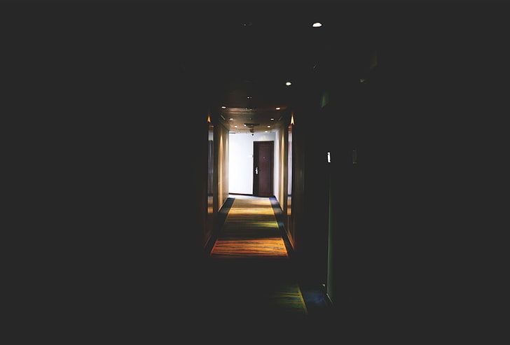 aisle, arah, dark, door, doorway, hotel, indonesia, jalan, lampt, light, lorong, low light, night, HD wallpaper