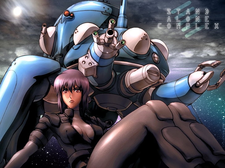 female and blue robot anime characters illustration, Ghost In The Shell, Tachikoma (Ghost in the Shell), HD wallpaper