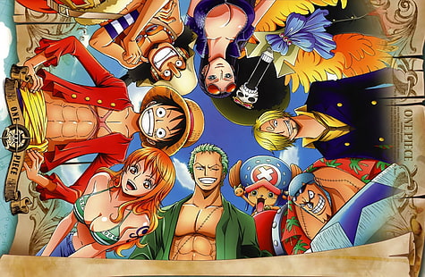 One Piece, Monyet D. Luffy, Roronoa Zoro, Nico Robin, Usopp, Franky, Sanji, Brook, Bajak Laut Topi Jerami, Tony Tony Chopper, Wallpaper HD HD wallpaper