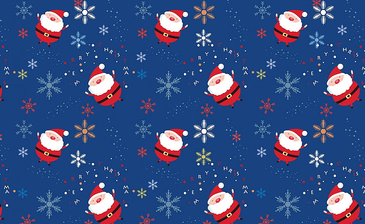 Santa Claus Pattern, ilustrasi Santa Claus, Liburan, Natal, Pattern, Santa, Claus, Wallpaper HD