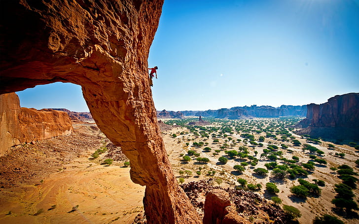 escalada en roca, Arizona, EE.UU., escalada, paisaje, desierto, naturaleza, Fondo de pantalla HD
