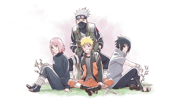 Anime, Naruto, Kakashi Hatake, Naruto Uzumaki, Sakura Haruno, Sasuke Uchiha, HD papel de parede