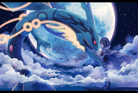포켓몬, 포켓몬 : Omega Ruby and Alpha Sapphire, Mega Evolution (Pokémon), Mega Rayquaza (Pokémon), Moon, Rayquaza (Pokémon), Zinnia (Pokémon), HD 배경 화면 HD wallpaper
