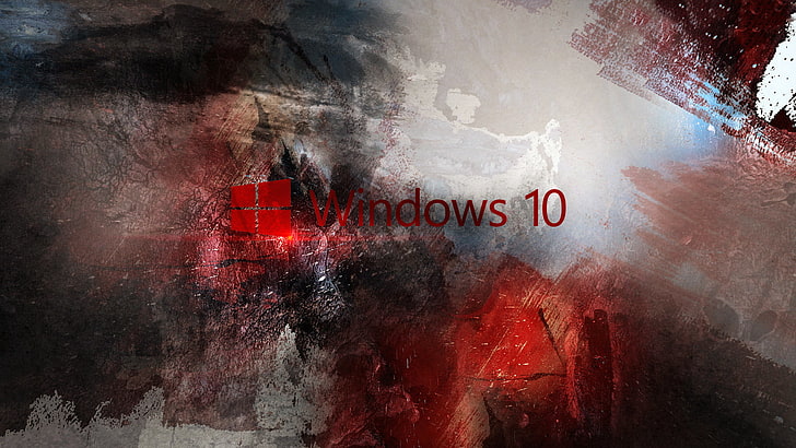 Windows 10 logo, computer, Wallpaper, logo, red, hi-tech, Windows, operating system, Microsoft, HD wallpaper