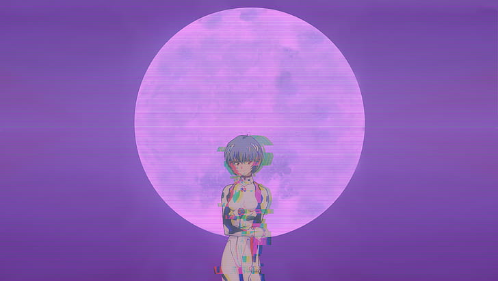 Neon Genesis Evangelion, Ayanami Rei, Luna, Sfondo HD