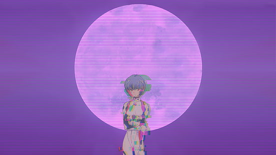 Neon Genesis Evangelion, Ayanami Rei, Mond, HD-Hintergrundbild HD wallpaper