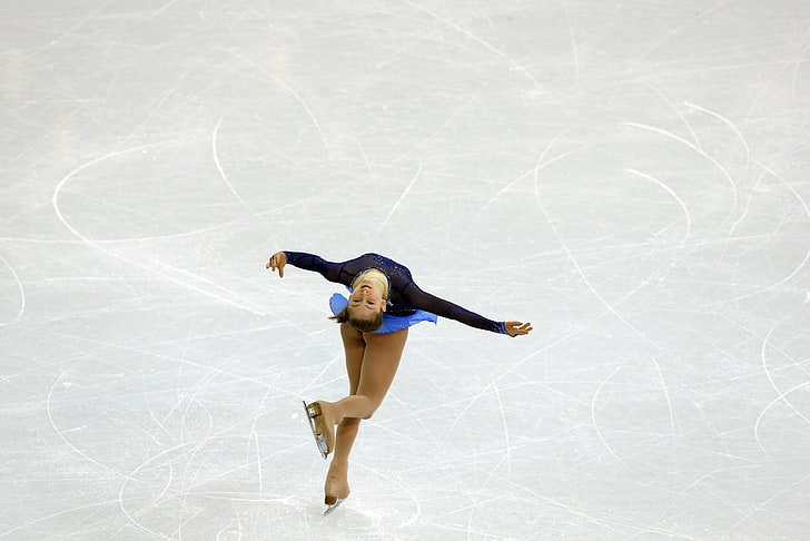 Paar braune Schlittschuhe der Frauen, Eis, Eiskunstlauf, RUSSLAND, Olympiasieger, Sotschi 2014, Julia Lipnitskaja, Skaterin, Olympische Winterspiele 2014 in Sotschi, HD-Hintergrundbild