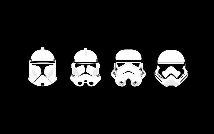Star Wars Stormtroopers digital wallpaper, minimalism, Star Wars, clone trooper, stormtrooper, helmet, HD wallpaper