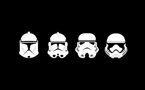 Star Wars Stormtroopers digital wallpaper, minimalism, Star Wars, clone trooper, stormtrooper, helmet, HD wallpaper HD wallpaper