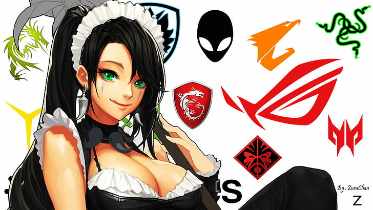 Gra wideo, League Of Legends, Acer, Alienware, Anime, Asus, Dragon War, Gigabyte, HP OMEN, Logo, MSI, Nidalee (League Of Legends), Nvidia, Razer, Republic of Gamers, Tapety HD