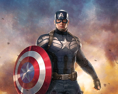 Marvel Captain America wallpaper, Action, Red, Fantasy, Sky, Blue, Winter, White, The, Wallpaper, Marvel, Eyes, Captain America, Boy, Year, EXCLUSIVE, Weapons, Walt Disney Pictures, Chris Evans, Face, Cloud, Man, Movie, Soldier, America, Mask, Film, 2014, Adventure, Steve, Pearls, Shield, Captain, Sci-Fi, Entertainment, Studios, Rogers, Captain America 2, Captain America The Winter Soldier, Sony Pictures, HD wallpaper HD wallpaper