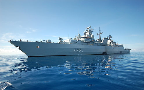 灰色の戦艦、船、フリゲート艦、シュレスヴィヒホルシュタイン（フリゲート艦）、軍事、車両、軍艦、 HDデスクトップの壁紙 HD wallpaper