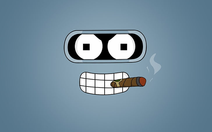 Papel de parede de fumar Futurama Robot, Bender, Futurama, HD papel de parede