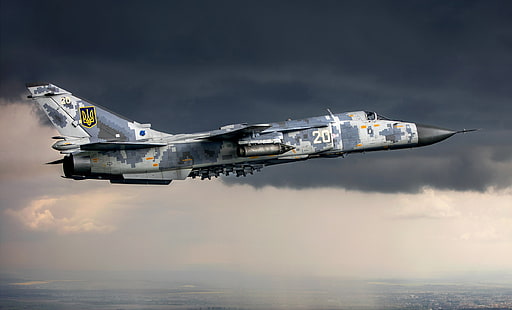 Caças a jato, Sukhoi Su-24, bombardeiro, força aérea ucraniana, HD papel de parede HD wallpaper