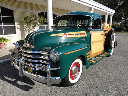 1950, 3100, chevrolet, custom, pickup, retro, woody, Tapety HD HD wallpaper