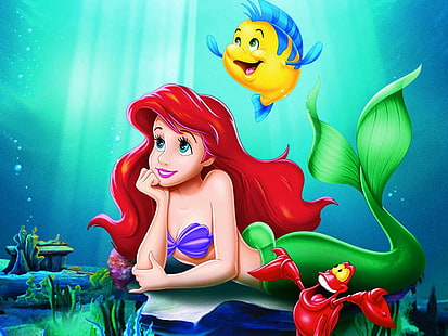 1littlemermaid, aventure, animation, ariel, dessin animé, famille, fantaisie, petit, sirène, océan, princesse, mer, sous-marin, Fond d'écran HD HD wallpaper