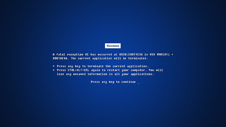 blå bakgrund med textöverlägg, Blue Screen of Death, Microsoft Windows, blå, teknik, Windows-fel, fel, fönster, blå bakgrund, HD tapet