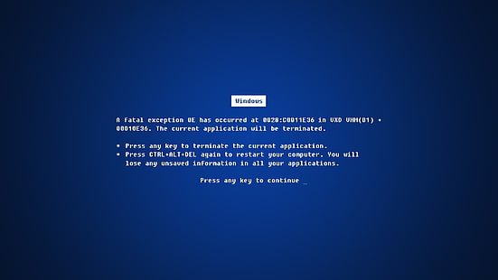 blauer Hintergrund mit Text-Overlay, Blue Screen of Death, Microsoft Windows, blau, Technologie, Windows-Fehler, Fehler, Fenster, blauer Hintergrund, HD-Hintergrundbild HD wallpaper
