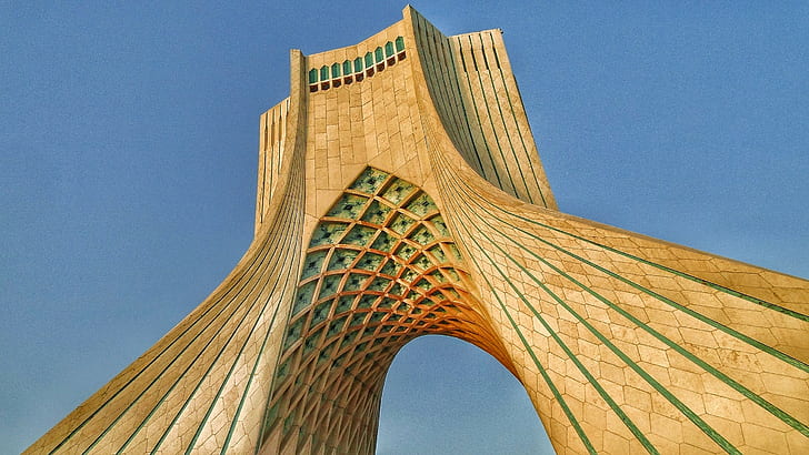 wieża, Iran, Teheran, Plac Azadi, stary budynek, HDR, Tapety HD