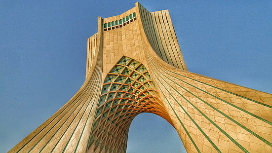 Torre, Irán, Teherán, Plaza Azadi, edificio antiguo, HDR, Fondo de pantalla HD HD wallpaper