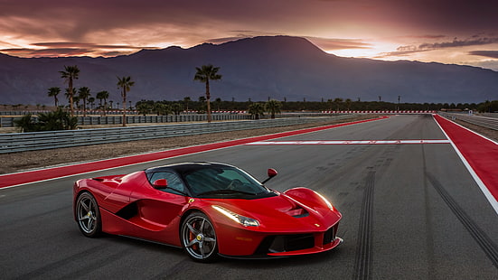 赤い車、ラフェラーリ、フェラーリラフェラーリ、フェラーリ、高級車、スポーツカー、スーパーカー、 HDデスクトップの壁紙 HD wallpaper