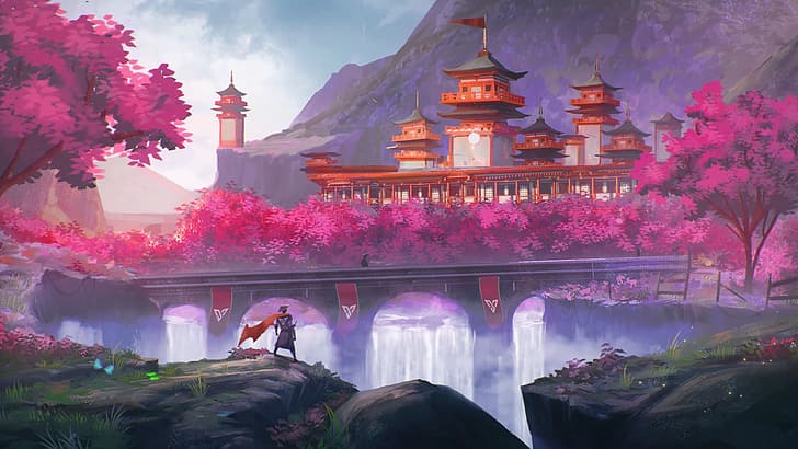 sakura (pohon), samurai, Wallpaper HD