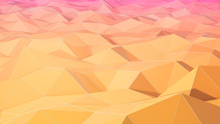 white and pink area rug, low poly, digital art, geometry, HD wallpaper