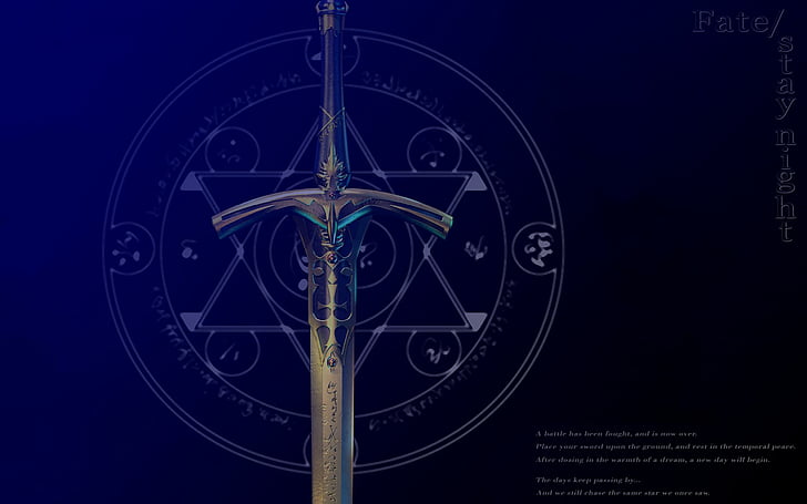 Excalibur, Schicksal, Fatestay, Nacht, Serie, Schwerter, HD-Hintergrundbild