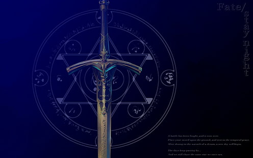 Excalibur, Schicksal, Fatestay, Nacht, Serie, Schwerter, HD-Hintergrundbild HD wallpaper