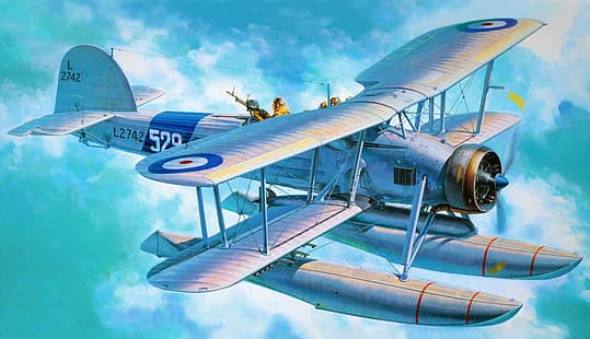 Segunda Guerra Mundial, aviões, avião, militar, aeronaves militares, biplano, Royal Navy, Reino Unido, Torpedo bombardeiro, Fairey Swordfish, HD papel de parede HD wallpaper