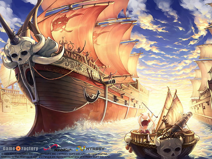 brown and black galleon ship, ship, boat, HD wallpaper