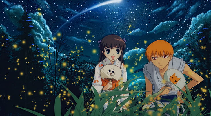 Anime, Corbeille de fruits, Kyo Sohma, Tohru Honda, Fond d'écran HD
