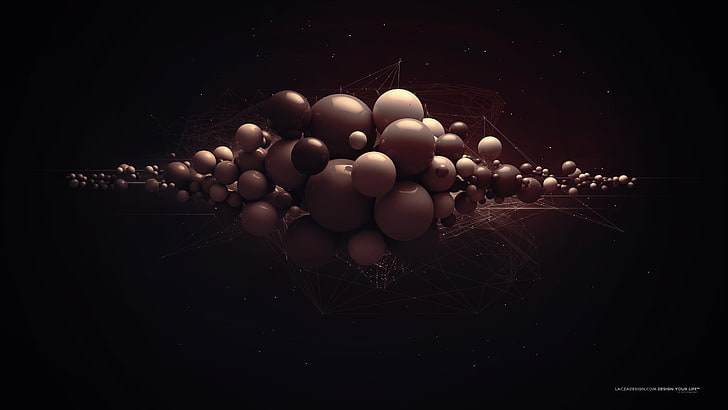 fondo de pantalla digital negro de Andrómeda, arte digital, esfera, oscuro, Fondo de pantalla HD