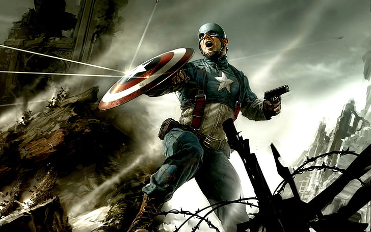 Marvel Captain America digital tapet, Captain America, Marvel Comics, HD tapet