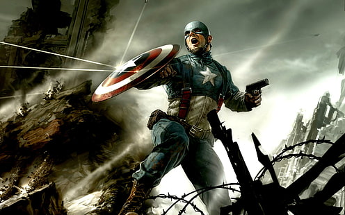 Цифров тапет на Marvel Captain America, Captain America, Marvel Comics, HD тапет HD wallpaper