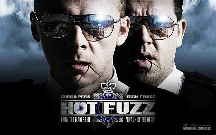 Movie, Hot Fuzz, Nicholas Angel, Nick Frost, PC Danny Butterman, Simon Pegg, HD wallpaper
