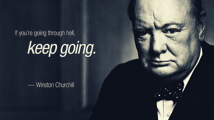 Winston Churchill, Winston Churchill, quote, monochrome, motivational, typography, men, HD wallpaper