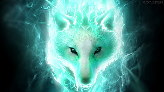 phenomenon, wolf, special effects, flames, darkness, cg artwork, graphics, HD wallpaper HD wallpaper