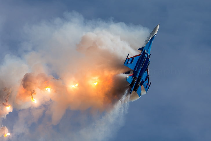 огонь, военные самолеты, самолеты, машины, Су-30 СМ, аварии, взрыв, HD обои